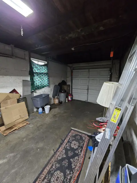 Garage with bare block walls